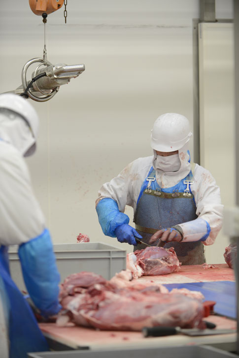 photo Découpe de viande dans l'atelier de GERS BOEUF